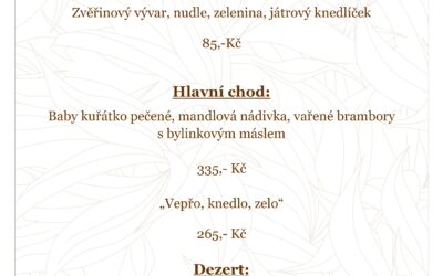 Víkendové menu 27.2.-01.3. 2026